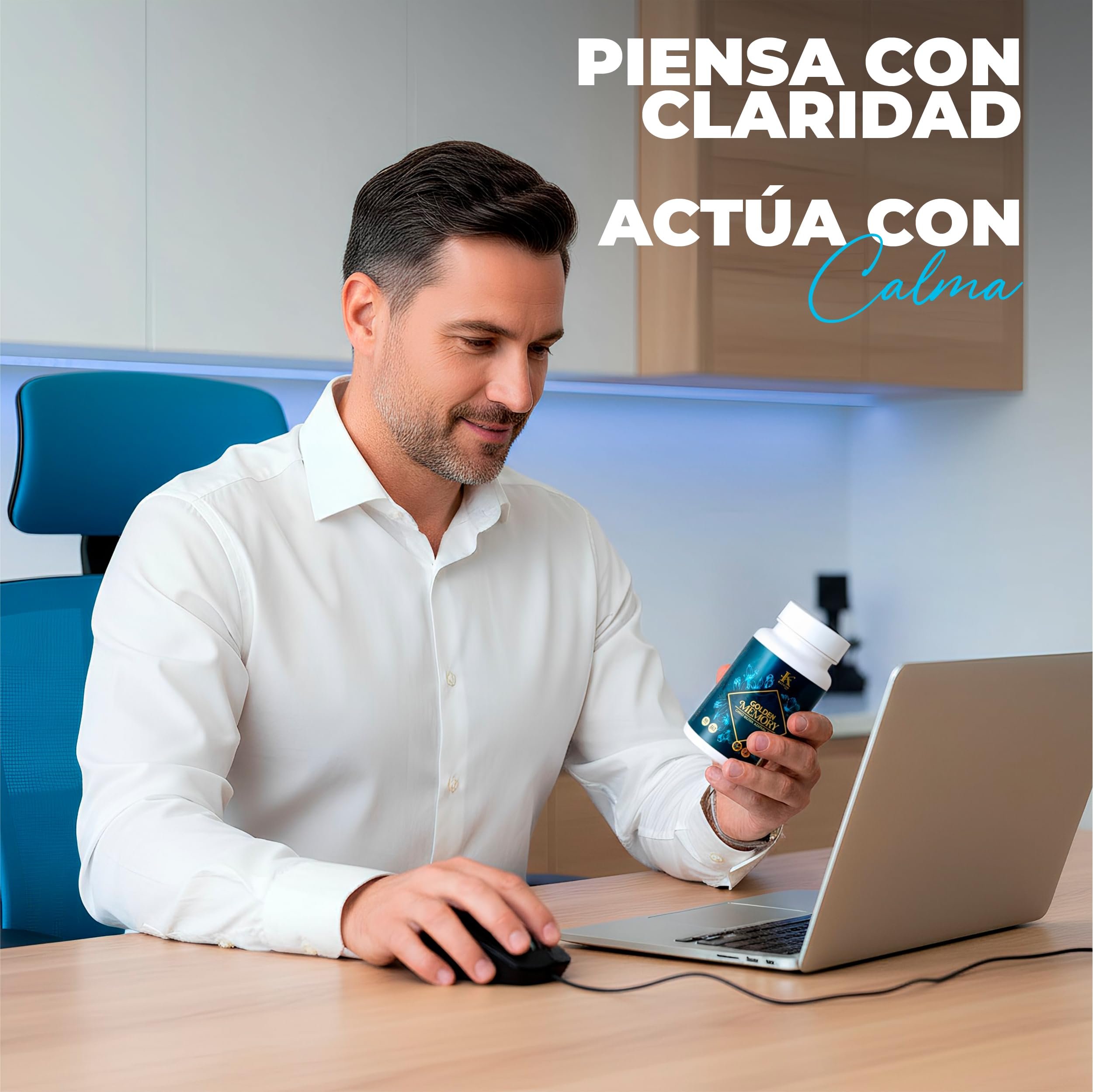 Cápsulas para la Memoria y Concentración – Suplemento Natural con Azafrán, Ginkgo Biloba y Zinc – 60 Cápsulas – Apoya Función Cognitiva y Bienestar Mental Diario