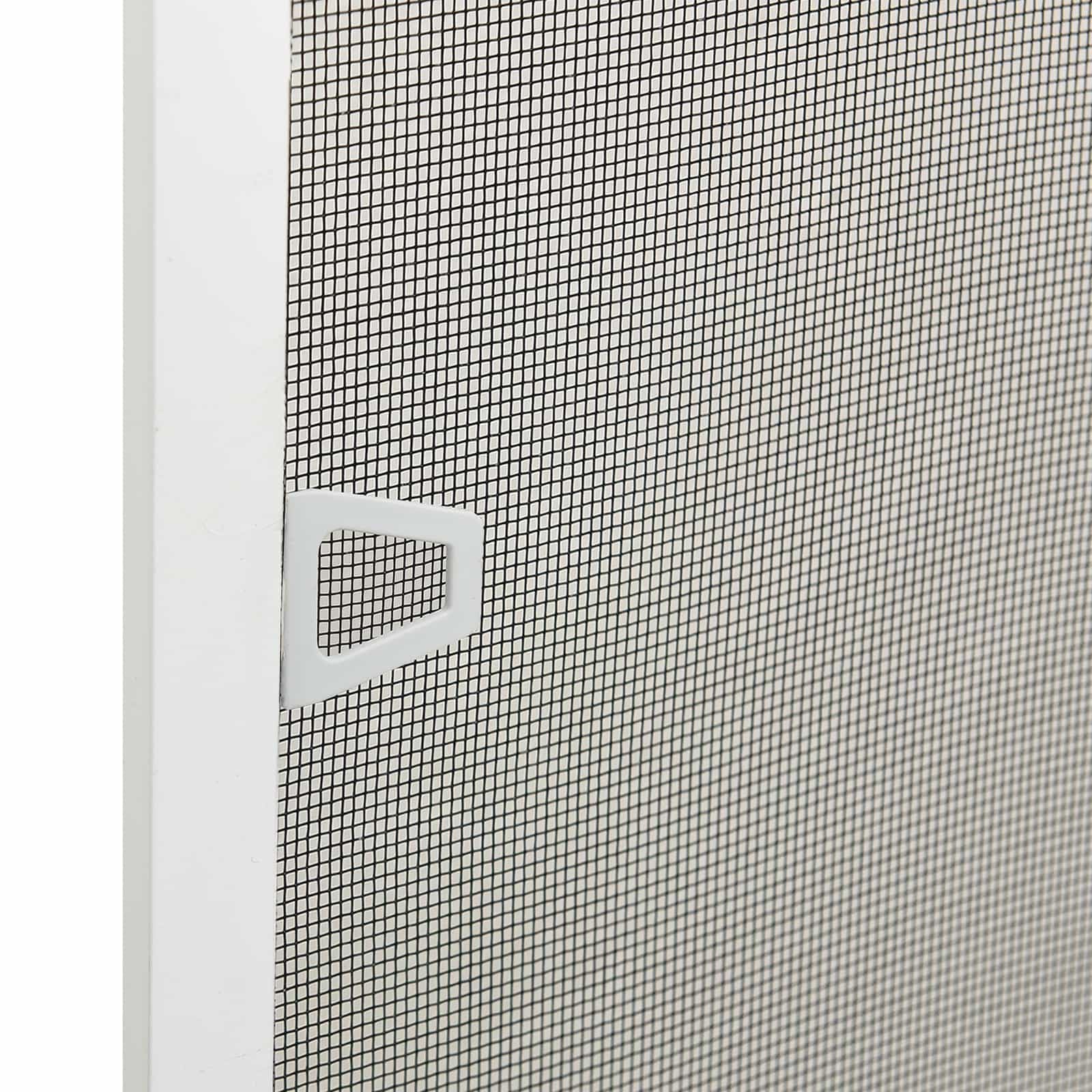 Fenster Weiß 120 x 140 cm mit Aluminiumrahmen und Fiberglasgewebe, zuschneidbar, ohne Bohren, ideal für Schlafzimmer, Küche, Wohnzimmer, Balkontür, Mückenschutz, Fliegenschutz