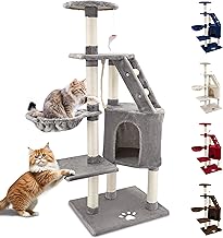 Beltom® Cat Puller 120 cm Playground Kennels Cat Scratching Cat Tree Kennels Scratching Gym – Grey
