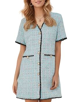 ワンピース sheller side button tweed dress Sheller シェリエ side button tweed dress - メルカリ