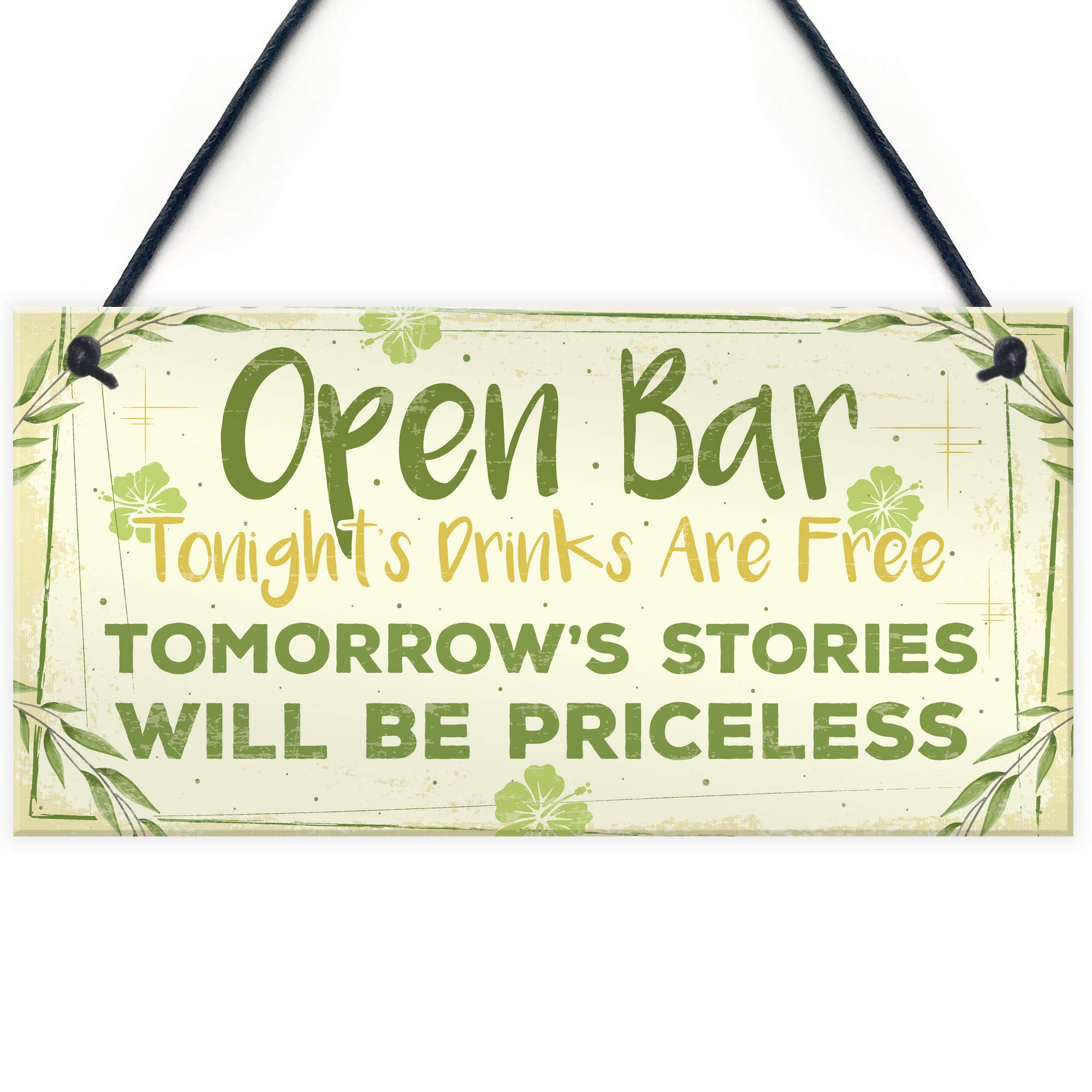 Red Ocean Open Tiki Bar Signs Home Garden Bar Plaque Pub Kitchen Man Cave Sign Friendship Gift