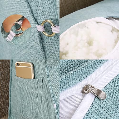 Miniatura 5 de CUSENA Almohada triangular de cuña para cama cojín de apoyo para respaldo de cabecero almohada de lectura para espalda cuello y pierna almohada de