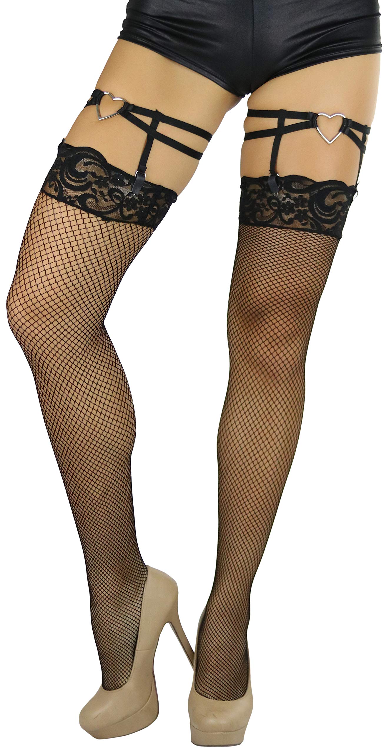 ToBeInStyle - Suspender con corazón para mujer - Negro - Talla única