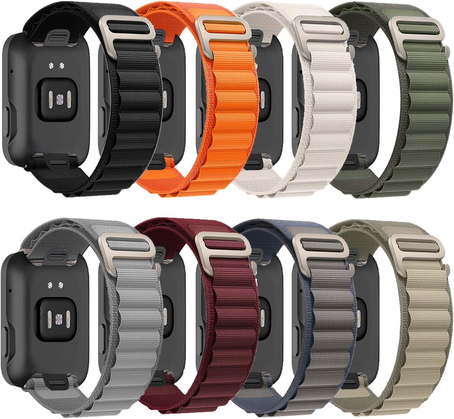 8 Pack Alpine Loop+Sport loop+Trail Loop+Ocean Band Compatible with Apple-Watch-Ultra3-Band 49mm 46mm 45mm 44mm for Men Women,Breathable forUltra 3/2/1 iWatch SE 3 2 1 Serie 11 10 9 8 7 6 5 4