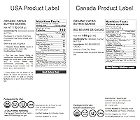 Vista 4 de Obleas de mantequilla de cacao orgánica, 1 libra, sin OMG, crudas, puras, sin filtrar, sin refinar, keto, superalimento vegano, a granel, hecho