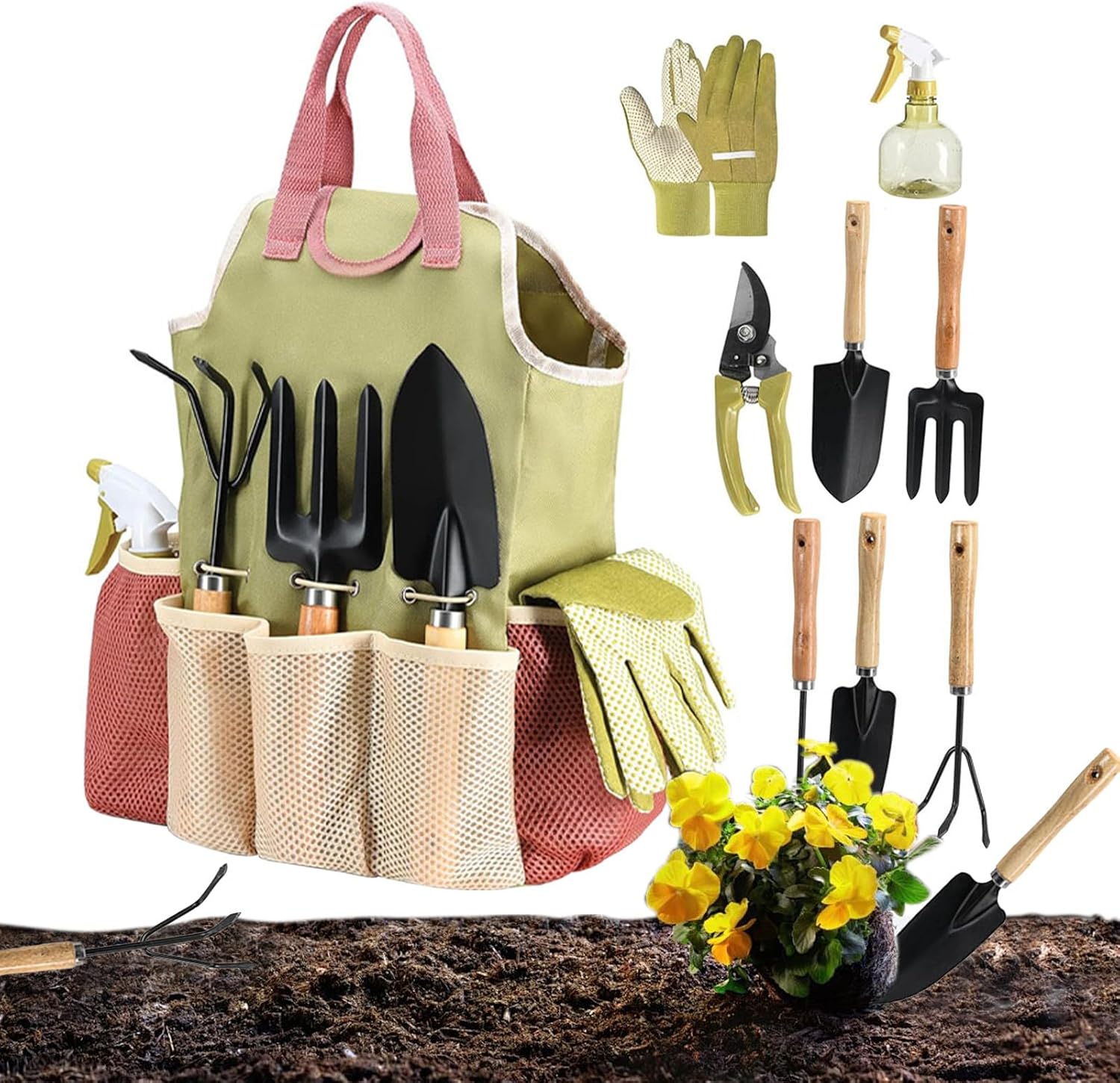 Plant Care Tool Kit – Complete Gardening Set, Household Planting Gear, Heavy Duty Trimming Pruning Weeding Digging Cutting Tools | Garden Maintenance Equipment + Outdoor Lawn Greenhouse Yard Plant