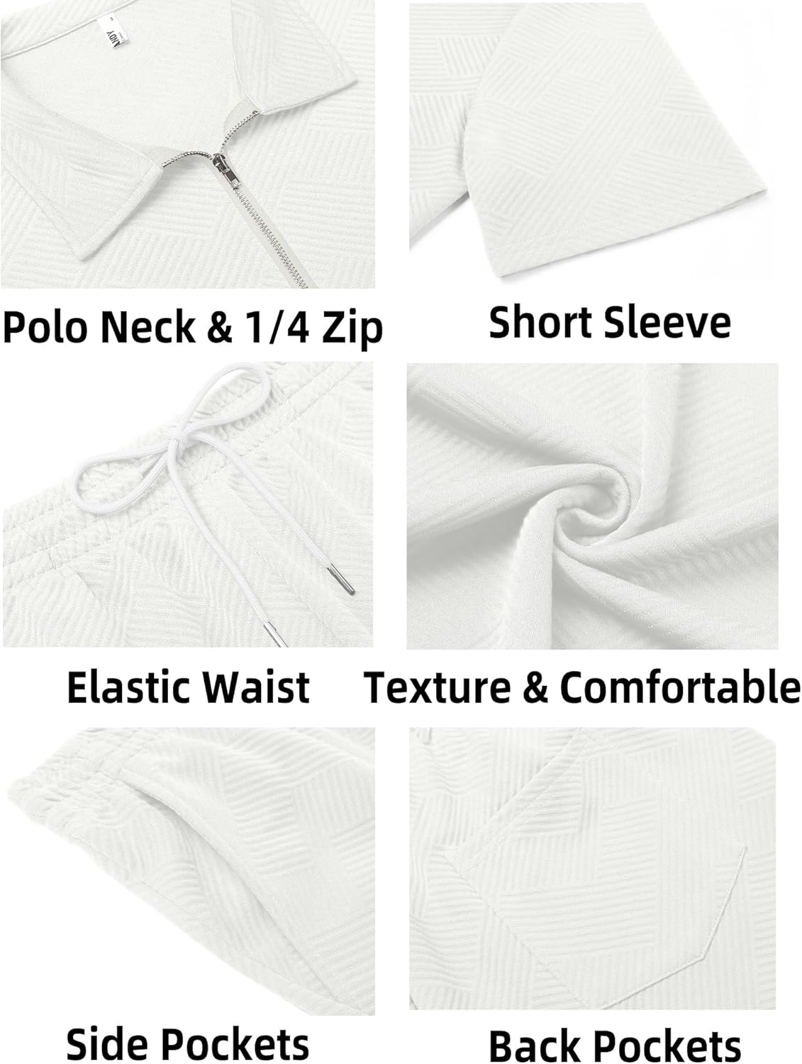 COOFANDY Mens Tracksuit Casual 2 Piece Quarter Zip Polo Shirt and Shorts Set Athletic Jogging Sports Outfits - Image 5