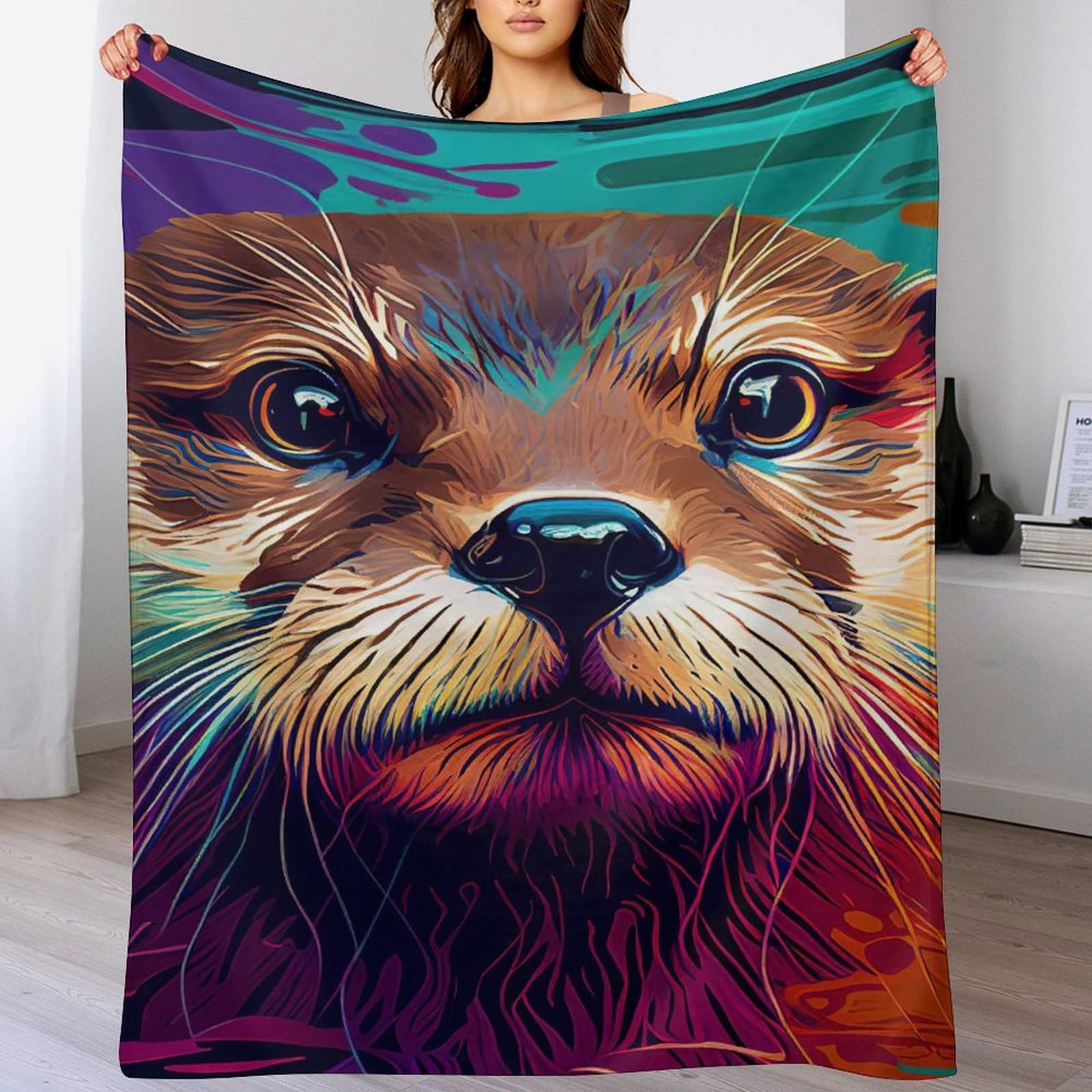 Plaid canape chaud loutre pirate contre les frissons d'hiver couverture douce flanelle 100x130