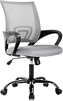 Vista 14 de Meet perfect Silla de oficina con respaldo medio, moderna silla ejecutiva de escritorio para computadora, silla giratoria con ruedas, silla Negro
