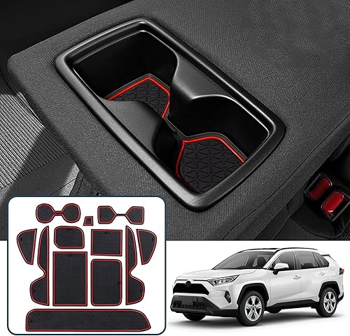 Miniatura 8 de Alfombrillas con ranura para puerta para Hyundai Tucson 2022 + juego de 15 piezas antideslizantes para portavasos de polvo para Hyundai Tucson NX4
