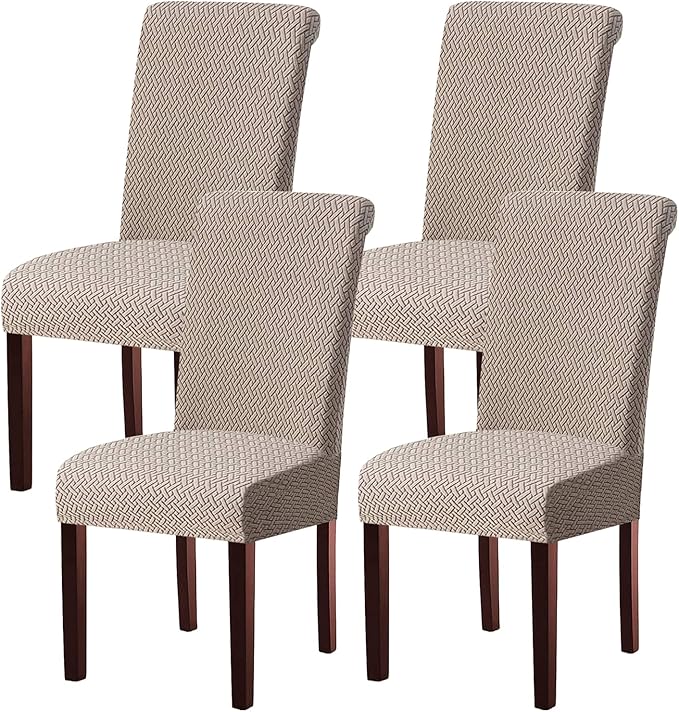 KELUINA Stretch Jacquard kitchen Dining Room Chair Covers,Removable