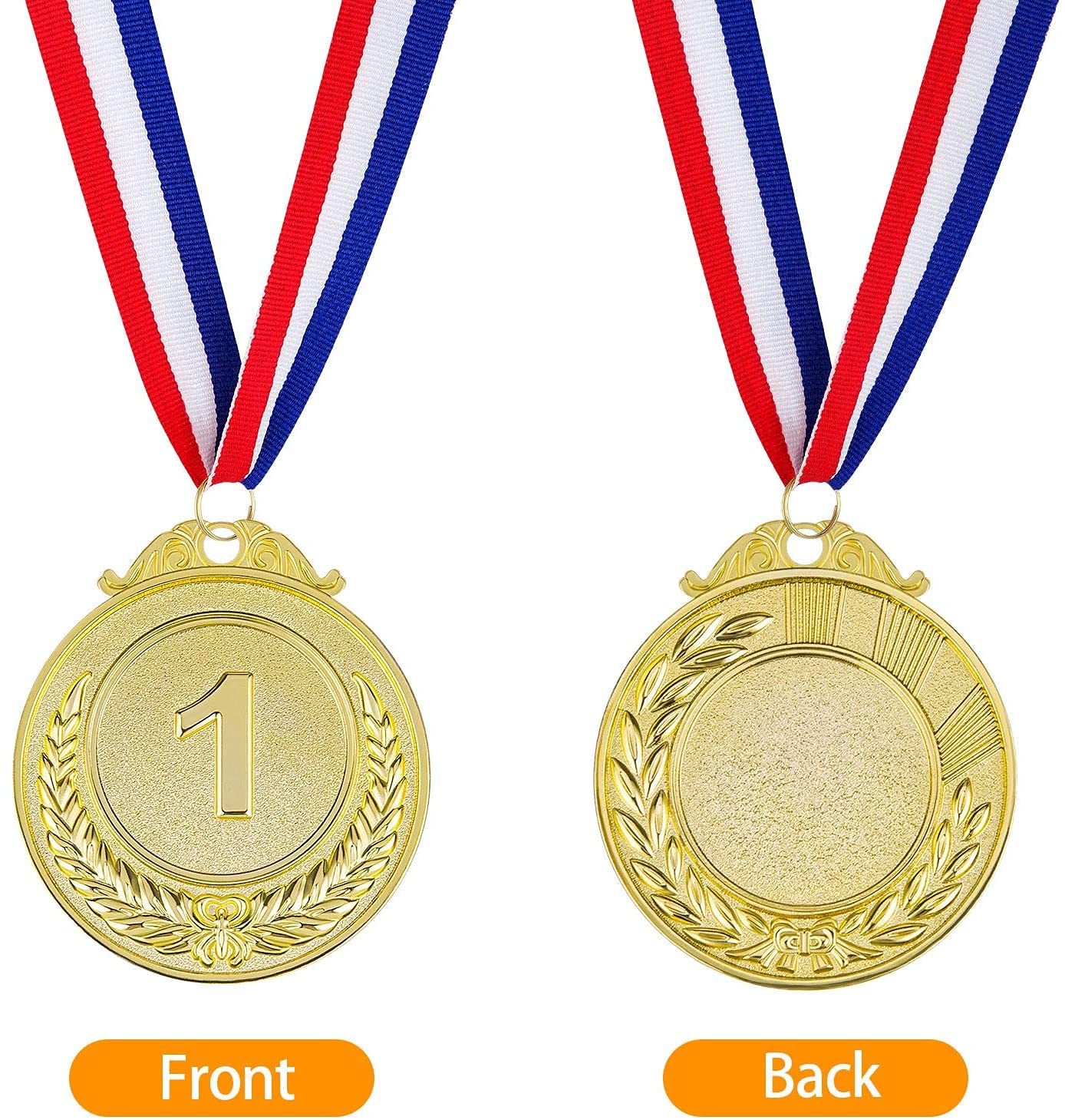 90 Pcs Gold Silver Bronze Award Medals, Metal Winner Award Medals