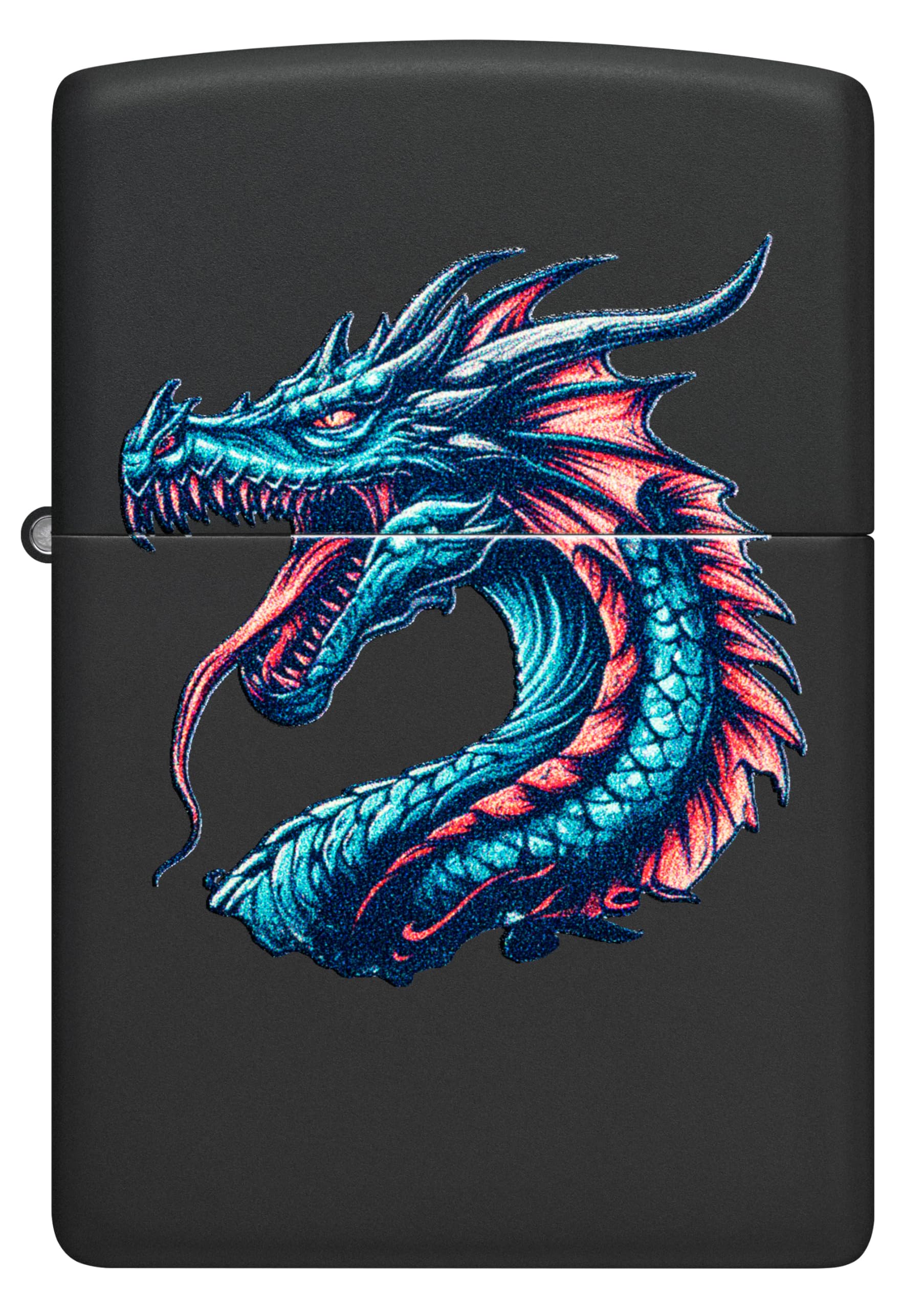 Zippo Briquet Tempête – Modèle Dragon, Noir Mat – Rechargeable – Réutilisable – Design Coupe‑Vent – Coffret Cadeau – Fabriqué aux États‑Unis