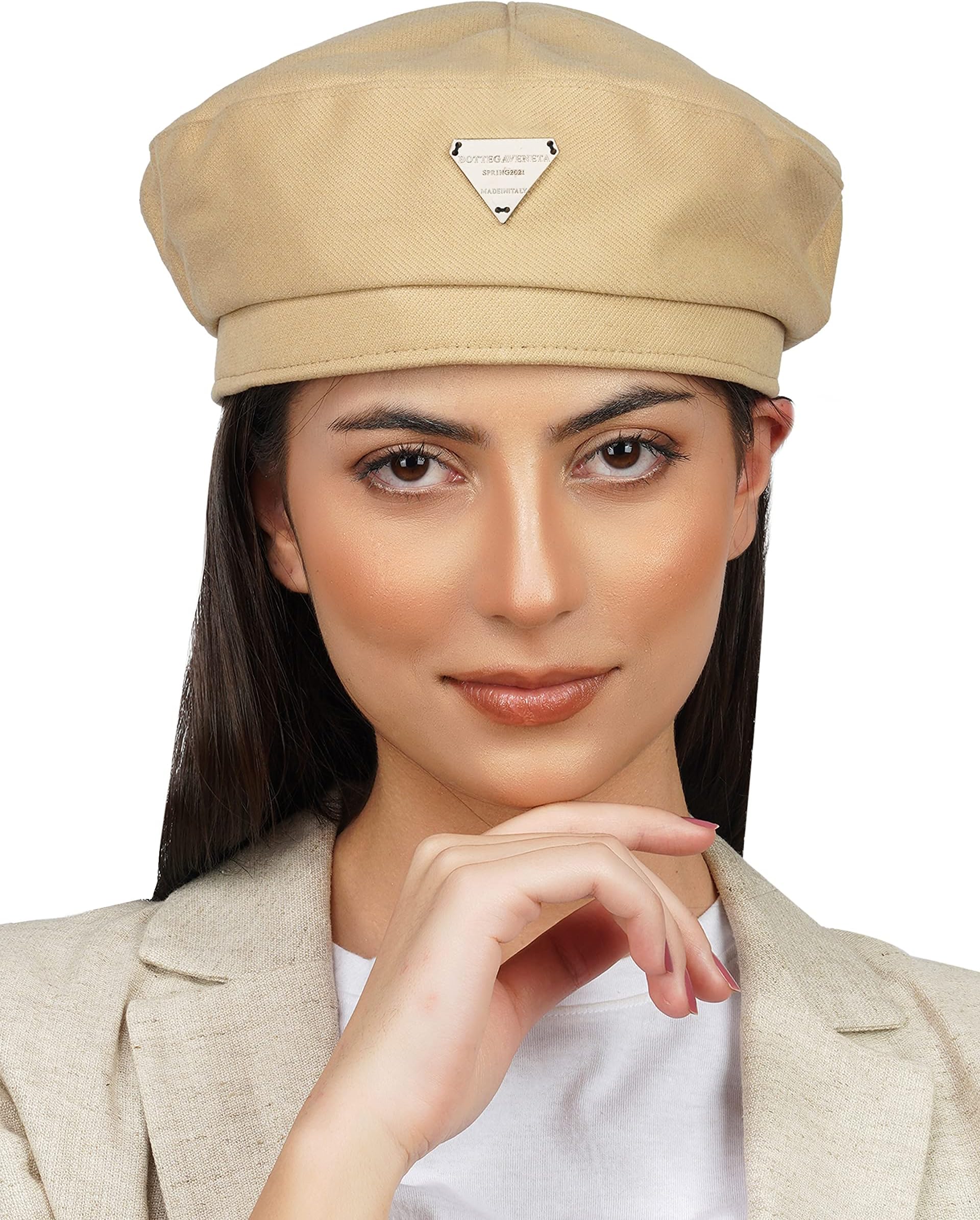 French Beret Cap Summer Season Unisex Artist Newsboy Hats, Ascot Cotton British Style Adjustable Women's Caps (WBC8119, Free Size)