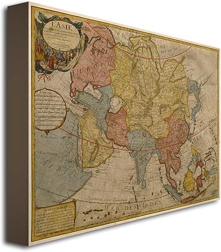 Miniatura 2 de Trademark Fine Art Mapa de Asia 1700 por Paris Guillaume Delilse Lienzo Artwork, 14 x 19 pulgadas