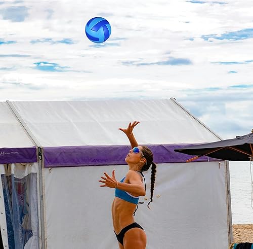 Miniatura 7 de SYNGUCK Balón de voleibol de tamaño 5  Voleibol suave oficial para interiores y exteriores para entrenamiento deportivo, juegos y juego  perfecto