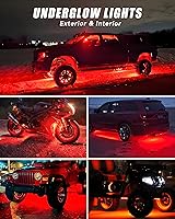 Vista 5 de Tira de luz LED de 12 V de 18 pulgadas, tira de luces LED rojas conectables para automóvil, motocicleta, carrito de golf, automóviles, camiones