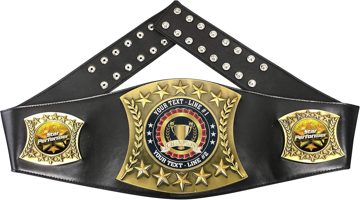 Express Medals Custom Star Performer Trophy Personalized Championship Leather Belt FCL551