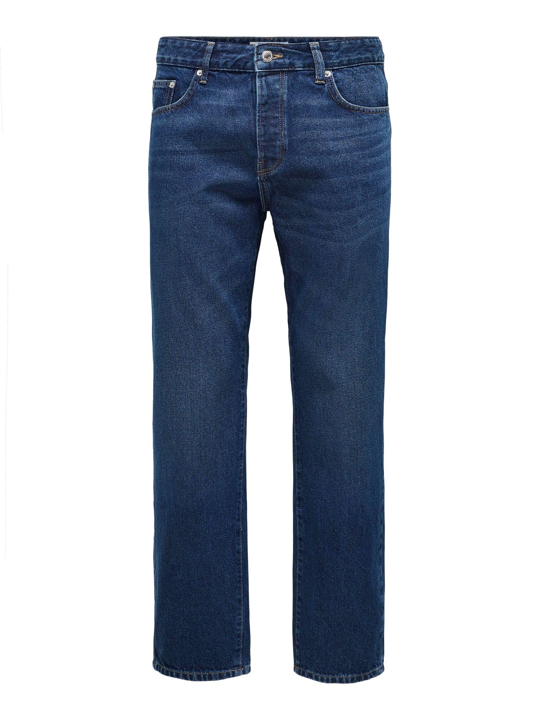 ONLY & SONS Onsedge Straight Box Tai DNM Cbo Noos Jeans, Bleu foncé Denim, 29W x 30L Hommes