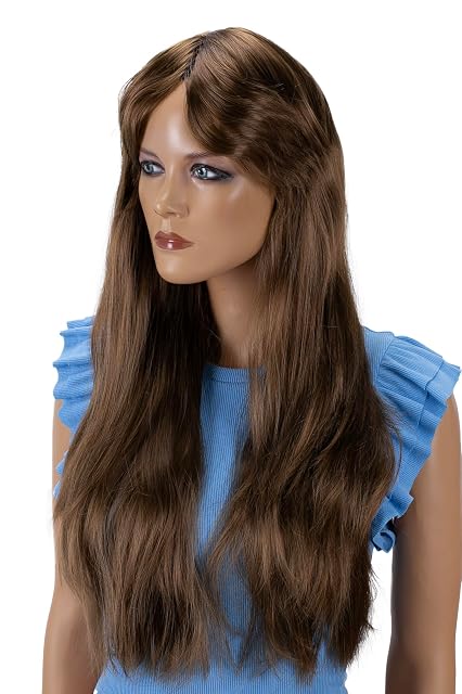 Foto 4 de 5 de CAISHA Peluca Carnaval Cosplay Fiesta Peluca Pelo Largo Bronceado PHK24