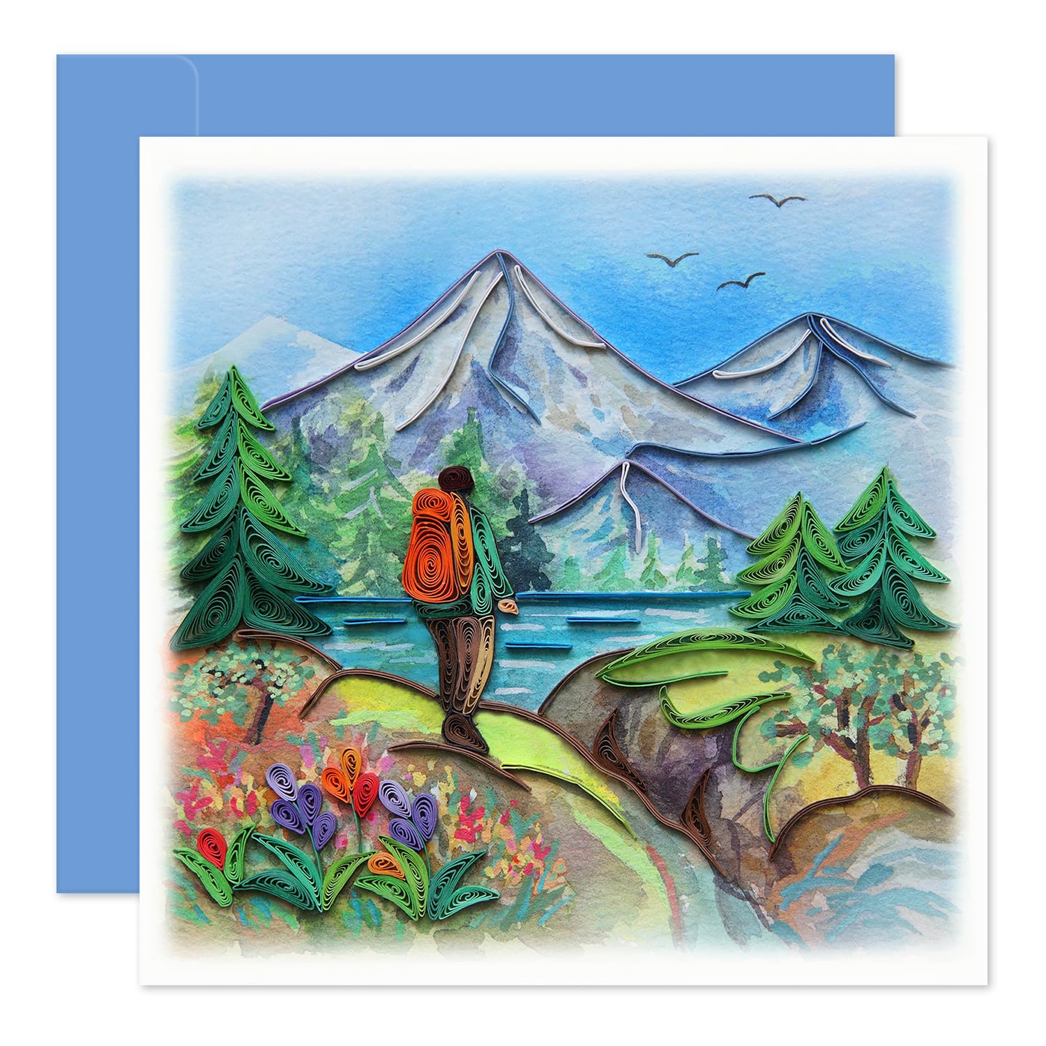 KingKraftFather's Day Card - Trekking Quilling, Birthday, Anniversary, Thinking of You, Get Well for Trekking Lover