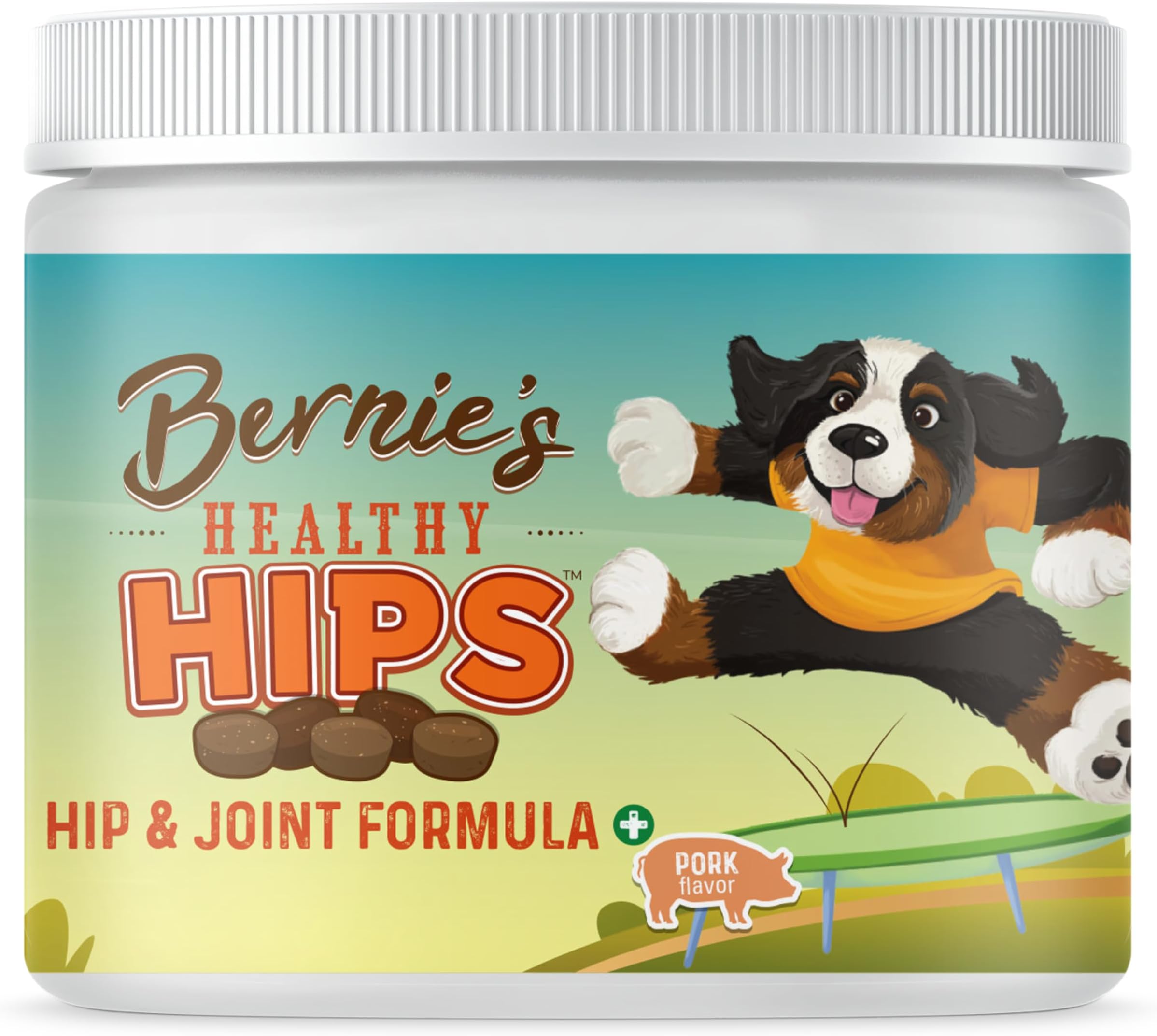 Bernie's Healthy HIPS - Daily Dog Hip & Joint Supplement - 90 Soft Chews - Reduce Pain, Encourage Mobility, Slow Damage, Repair and Rebuild HIPS & Joint Tissues