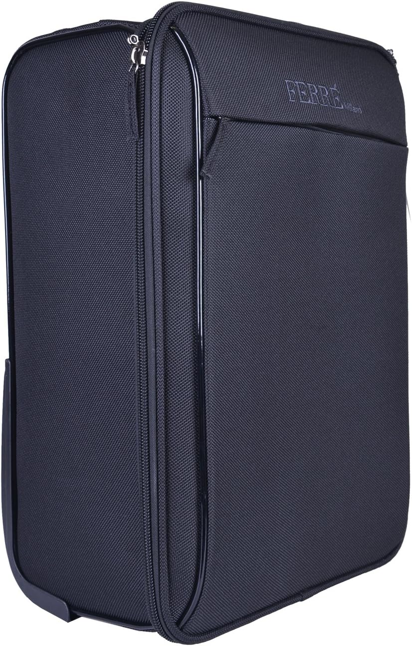 Unisex Black Carry On Rolling Travel Suitcase Bag