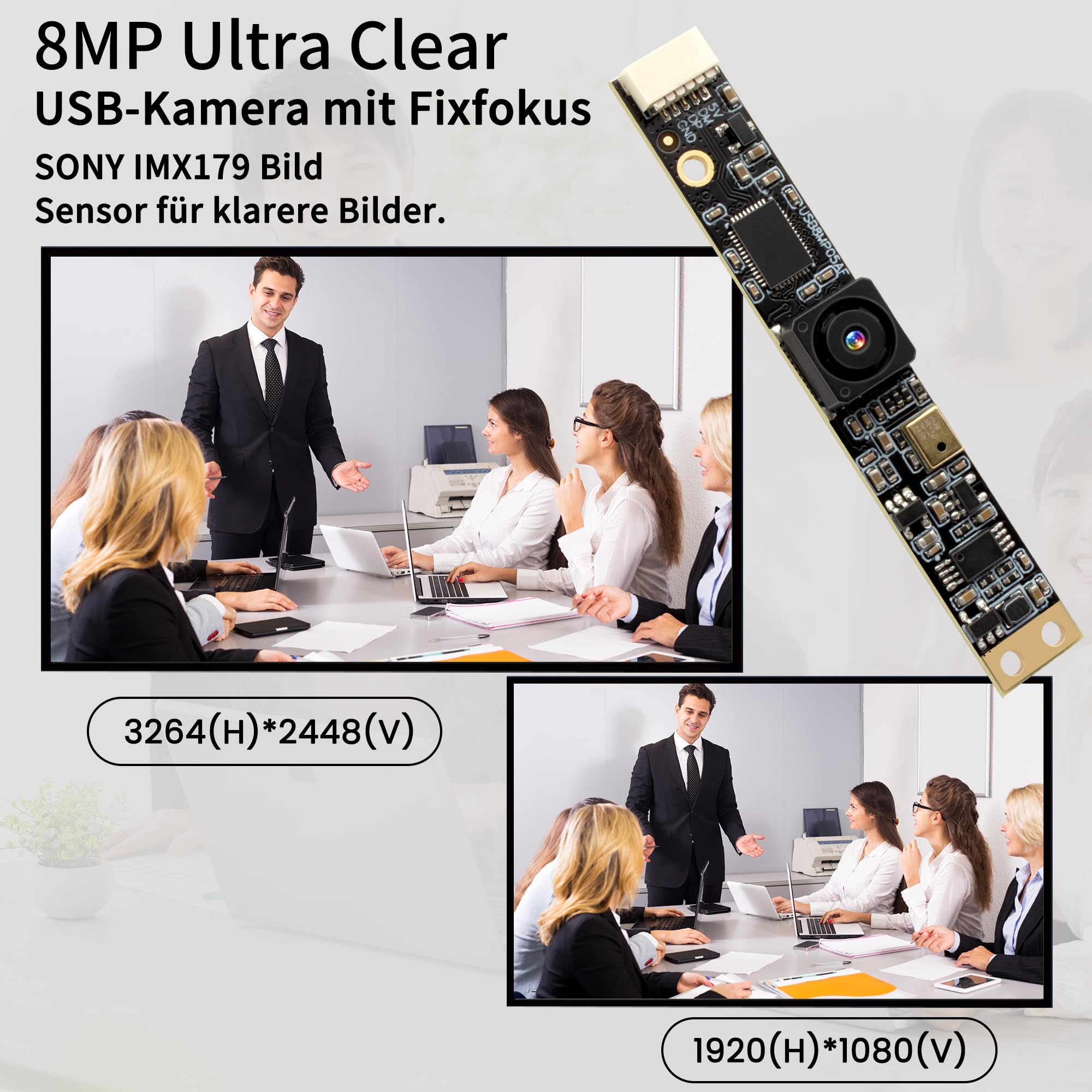 G Modulo fotocamera USB da 8 MP con microfono grandangolare PC fotocamera per computer 4K Lightburn fotocamera per incisore laser, mini strisce, obiettivo fisso, webcam, CCTV, USB, telecamera di