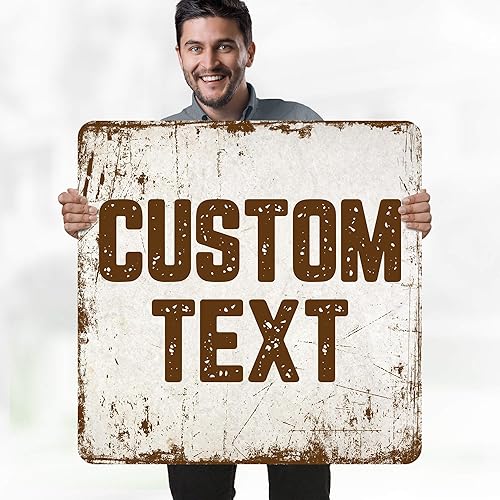 Miniatura 668 de My Sign Center - Letrero personalizado, 11 colores de fuente, 13 estilos de fuente, 4 opciones de agujero, 22 tamaños, 8 x 32 pulgadas, sin óxido,
