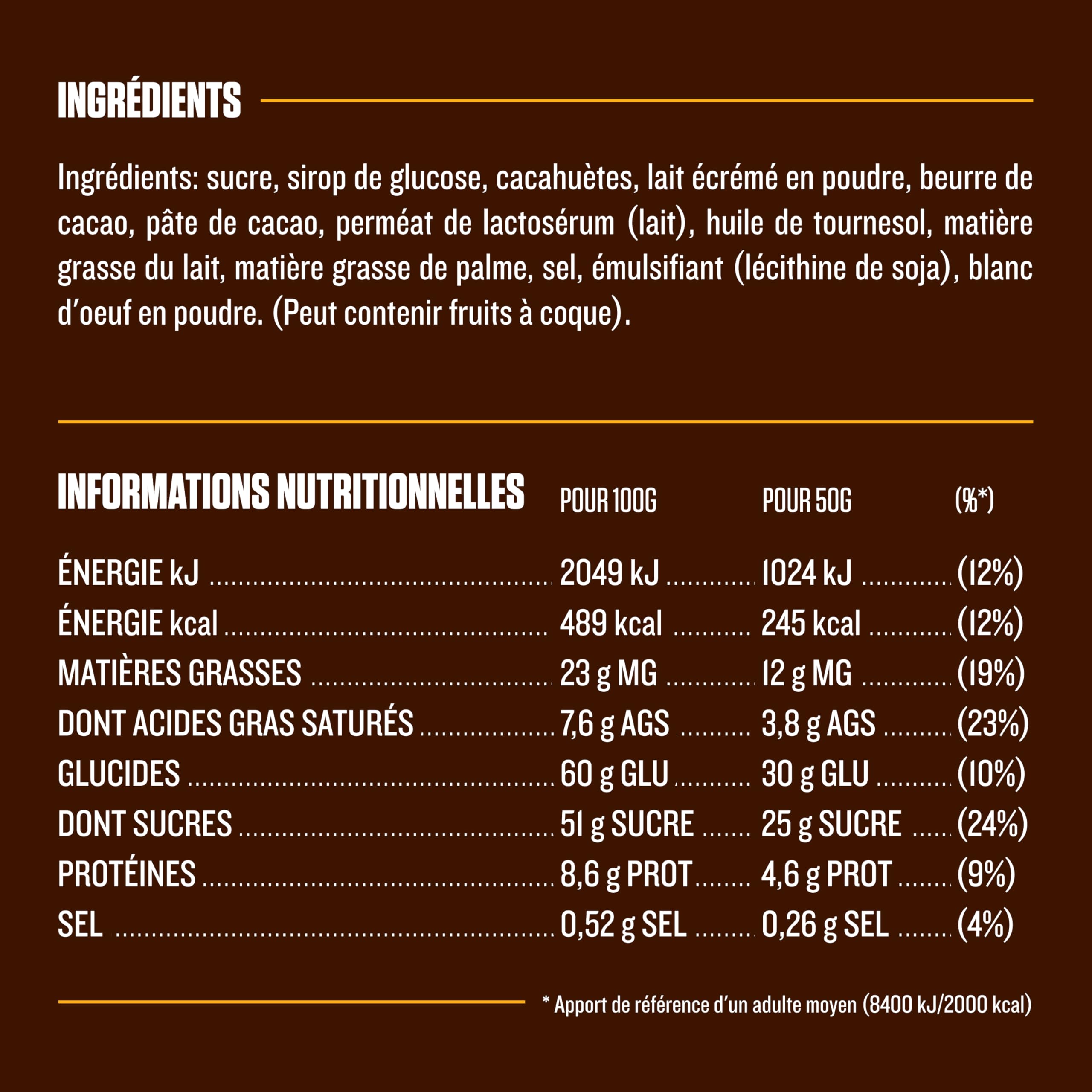SNICKERS - Barre Chocolat au Lait, Cacahuètes & Caramel - Grand format - 40 barres chocolatées individuelles de 50g - 2kg