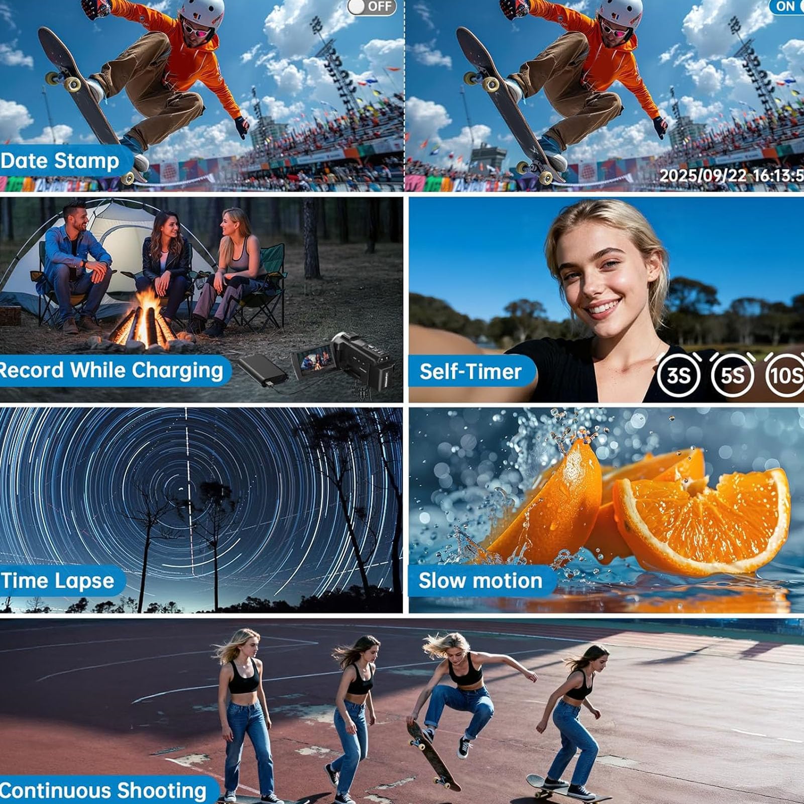 Caméra Vidéo 8K avec Zoom Numérique 18X, Caméra de Prise de Vue pour