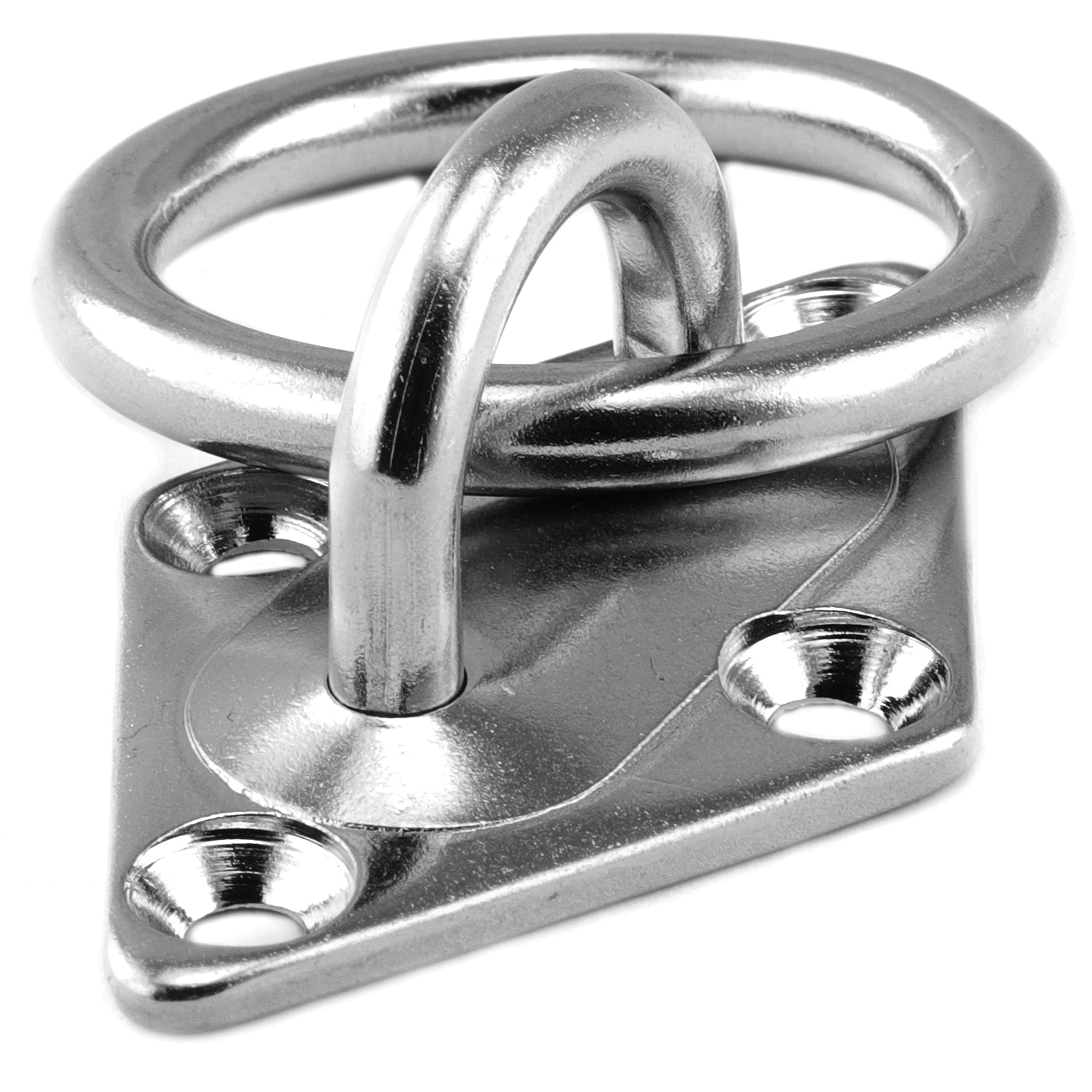 FASTON® Augplatte mit Ring Raute Form 80 mm Edelstahl A2 V2A (10 Stück) Befestigungshaken Decksplatte Diamant Form Wandöse Wandhaken Ösenplatte Wandbefestigung Zurröse