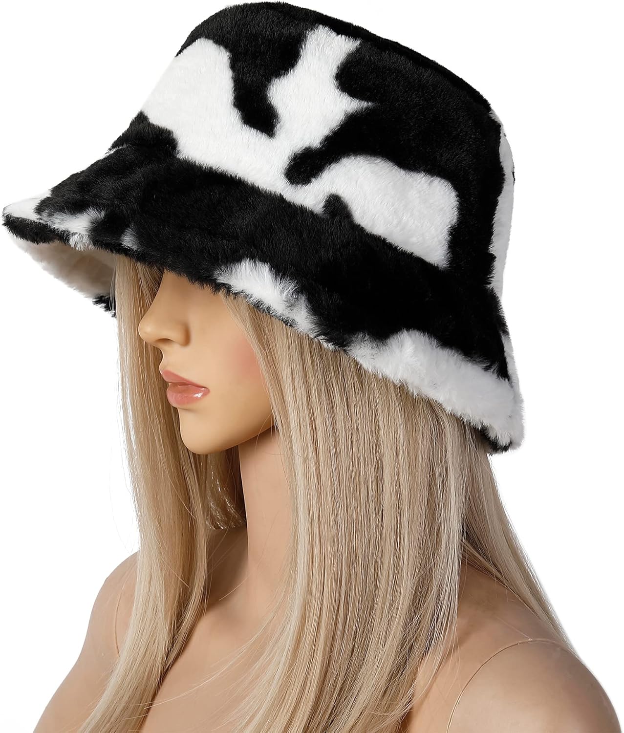 Winter Furry Bucket Hat for Women Men, Warm Fluffy Fuzzy Bucket Hats - Image 2