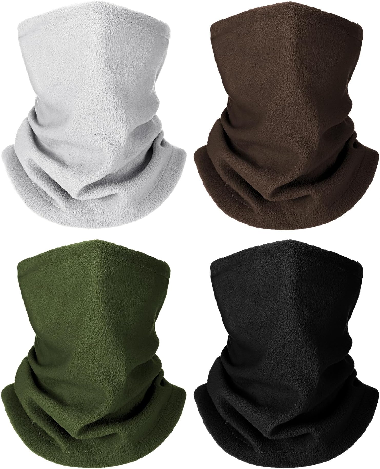 4 Pcs Kids Neck Warmer Toddler Fleece Neck Gaiter Adjustable Winter Scarf Ski Mask for Boys and Girls