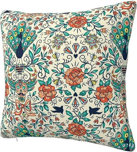 Miniatura 2 de Skulls Peacocks And Roses- Throw Pillow Covers 22"x22" Throw Pillow Cushion Cases Decoration For Couch Sofa Pillow Covers fundas para cojines de