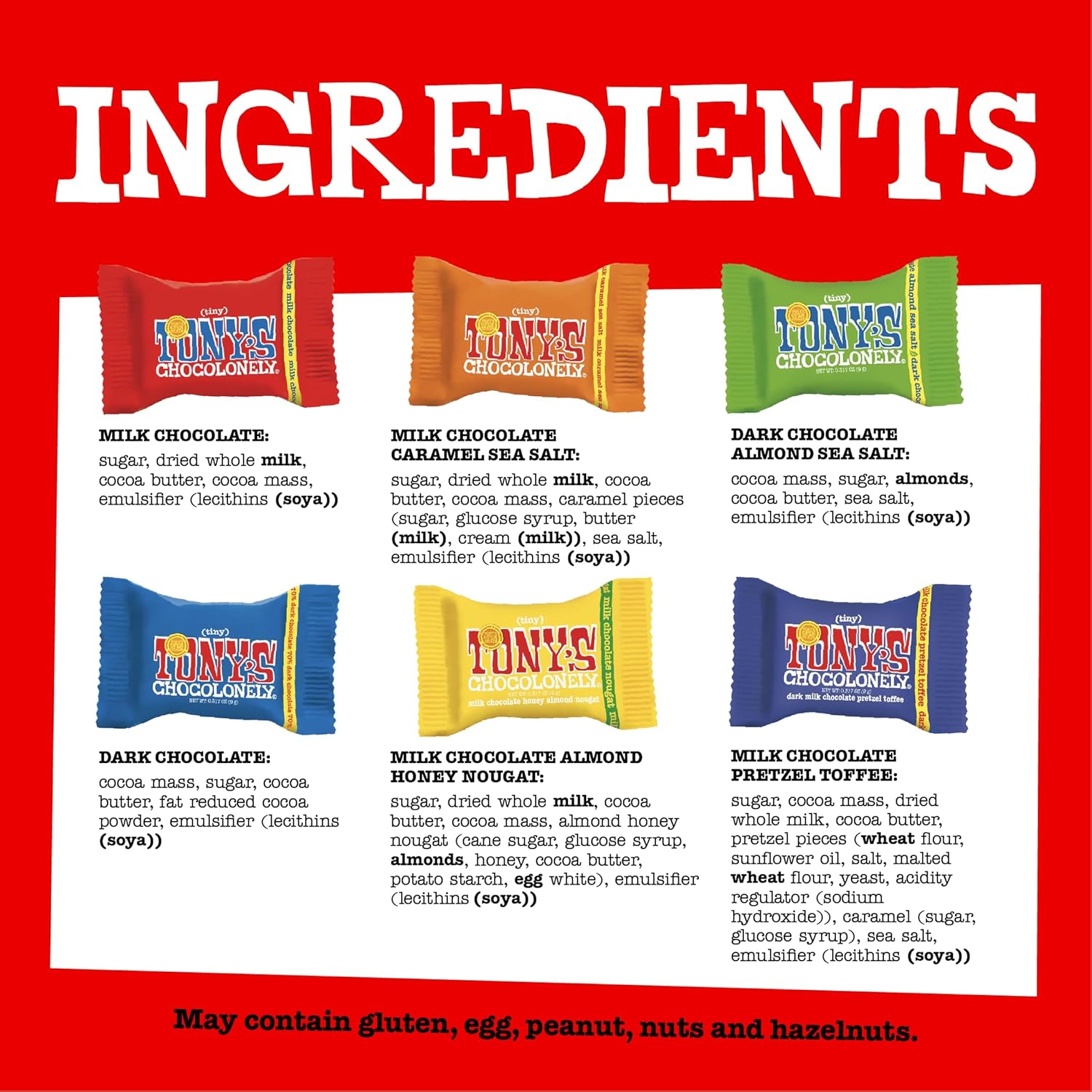 Tony’s Chocolonely Assorted Chocolate Candy Pieces, Beian Milk & Dark