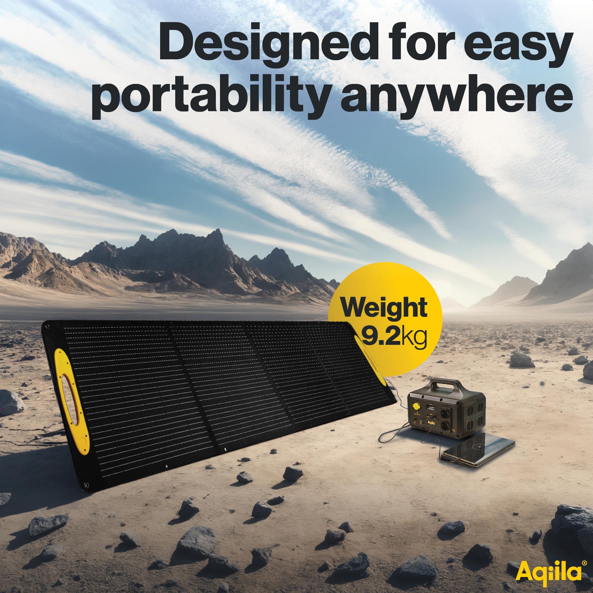 Pannello Solare Pieghevole 200W - Sunbird P200 - Altamente efficiente con cavalletto Regolabile per Una Ricarica Rapida e Versatile