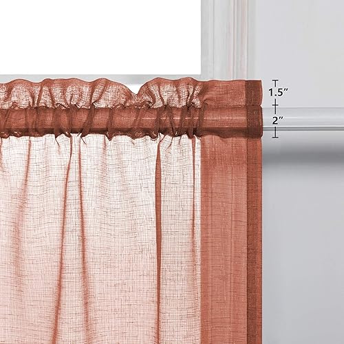 Miniatura 3 de KOUFALL - Cortinas cortas con aspecto de lino