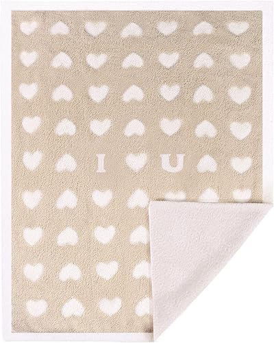 BOBOYOYO Mantas de felpa para bebés recién nacidos, niños y niñas, con corazón, suave, mullida, cálida, manta de recepción de 30 x 30 poliéster,