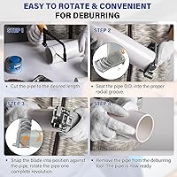 Vista 7 de Herramienta de desbarbado para tubos de plástico, escariador profesional de tubos de PVC desbarba seis tamaños de tubos: 1 1/4 pulgadas - 4
