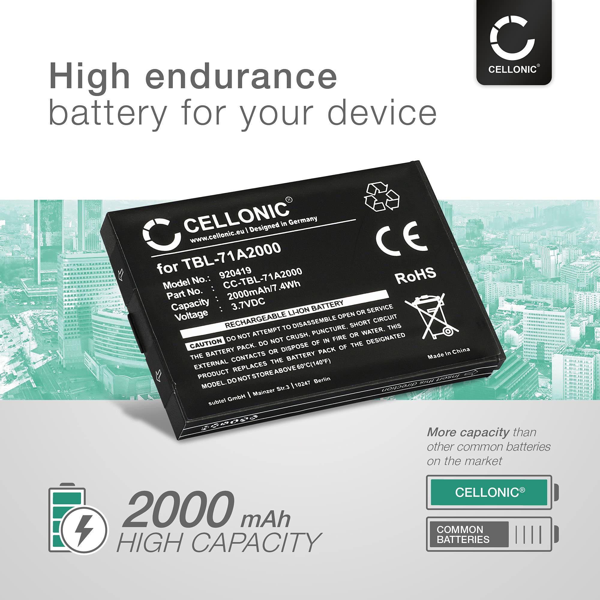 CELLONIC 1 x akumulator kompatybilny z TP-Link M5250, ver 1.0, M5350 | 1 x (2000 mAh-3,7 V jonów litowych), routera i mobilnych hotspotów