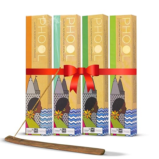 PHOOL LUXURY INCENSE Natural Incense Sticks (Bundle Pack Of 4) I Fragrance Citronella