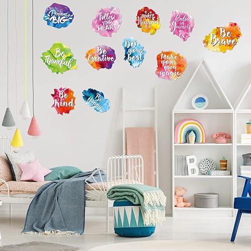 Miniatura 4 de Zonon 6 calcomanías inspiradoras de pared para el aula de regreso a clases, calcomanías motivacionales de acuarela, calcomanías inspiradoras