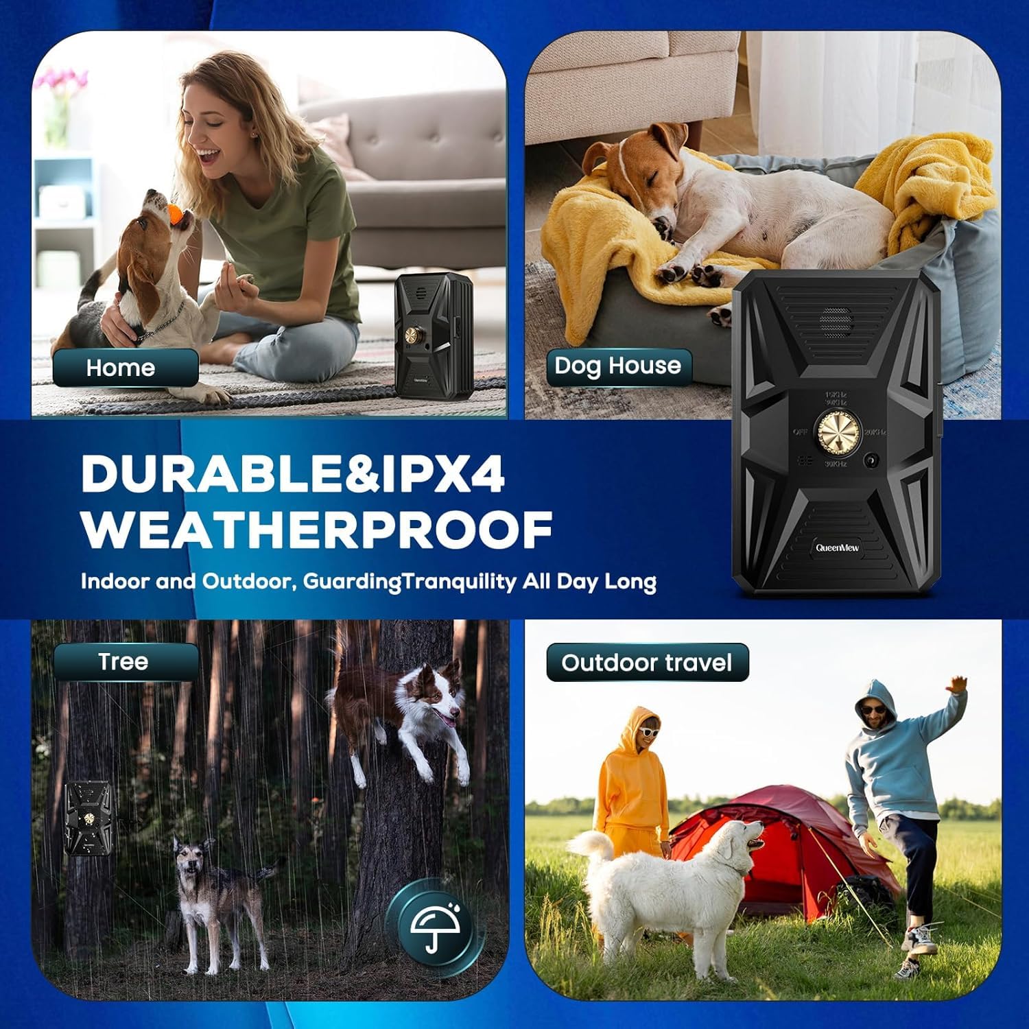 Ahuyentador de Perros, 3 Modos Antiladridos para Perros Ultrasónicos, Impermeable Anti Ladridos para Perros de 33 Pies para Entrenamiento de Perros Grandes y Pequeños al Aire Libre en Interiores