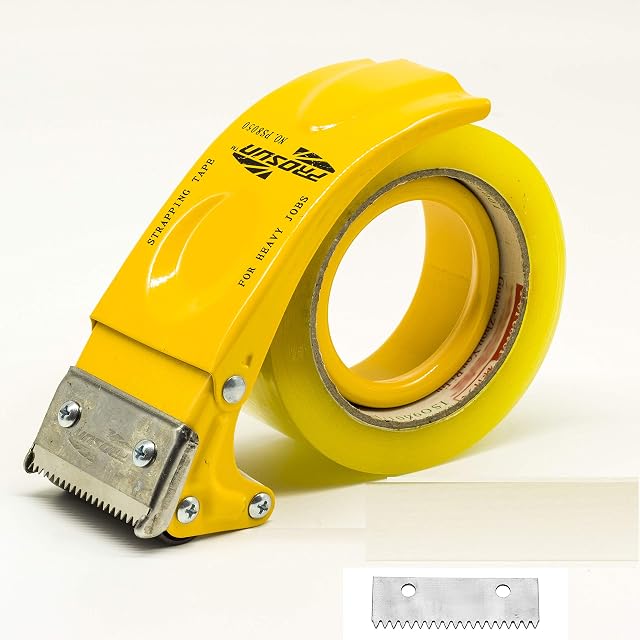 PROSUN Tape Packing Dispenser Gun with Extra Blade, Easy-Mount 50mm (2 Inch) Pistol Grip Carton Sealer, TG02 (Yellow)
