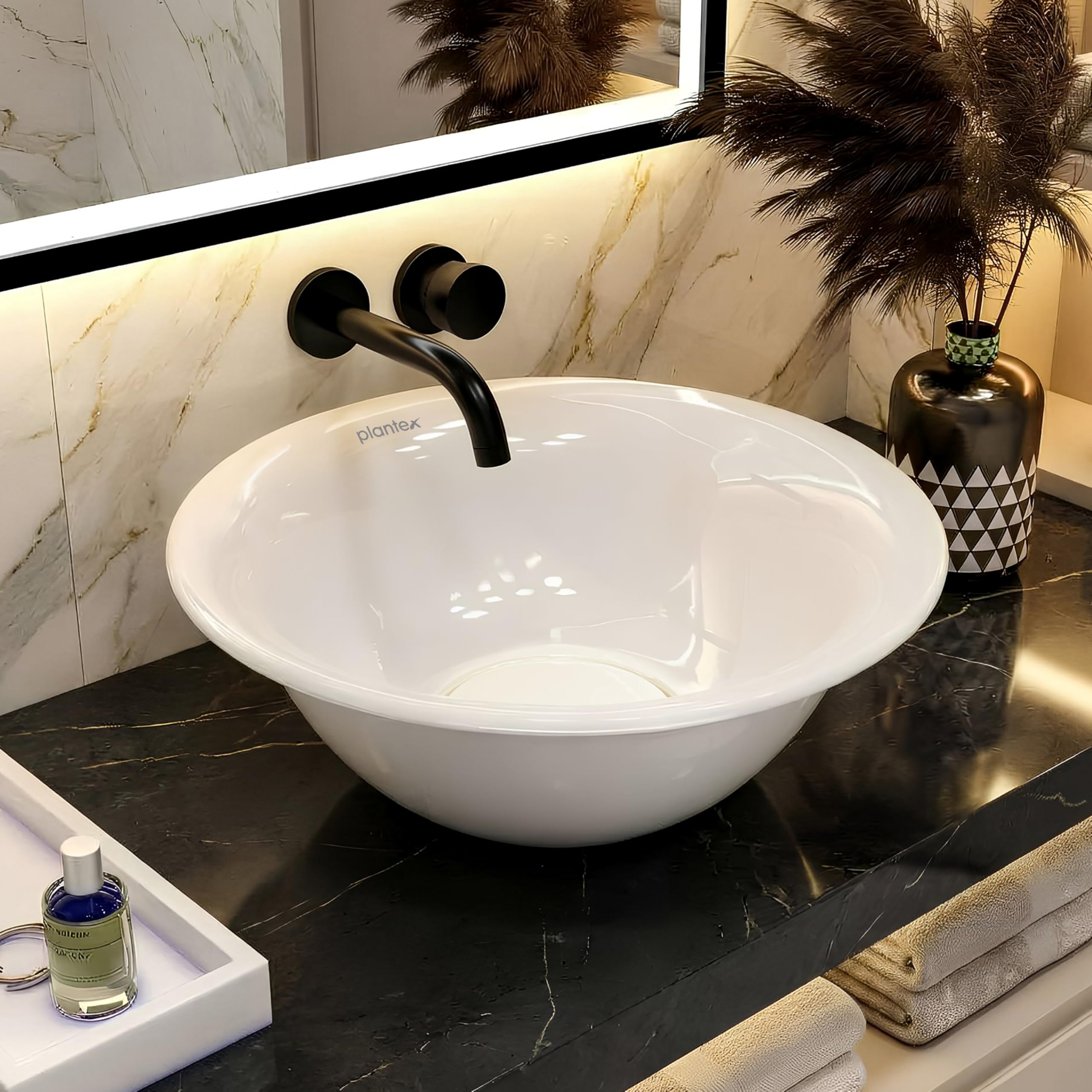 Plantex Ceramic WashBasin/Tabletop Wash Basinwith 10 Years Glaze Warranty by Plantex/Basin for Bathroom/Kitchen/Home/Office - (White - 16 x 16 x 6 Inch)-image-16