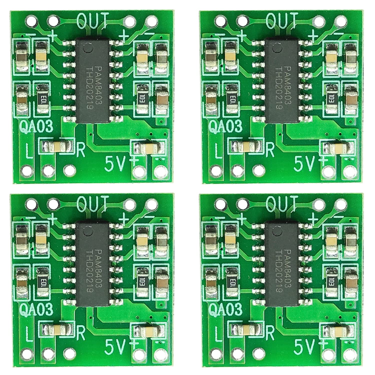 UNIVERSAL HUB PAM8403 Super Mini Digital Amplifier Board Set 2 * 3W Class D Digital 2.5V to 5V Power Amplifier Board kit (Pack of 4)�-image-46