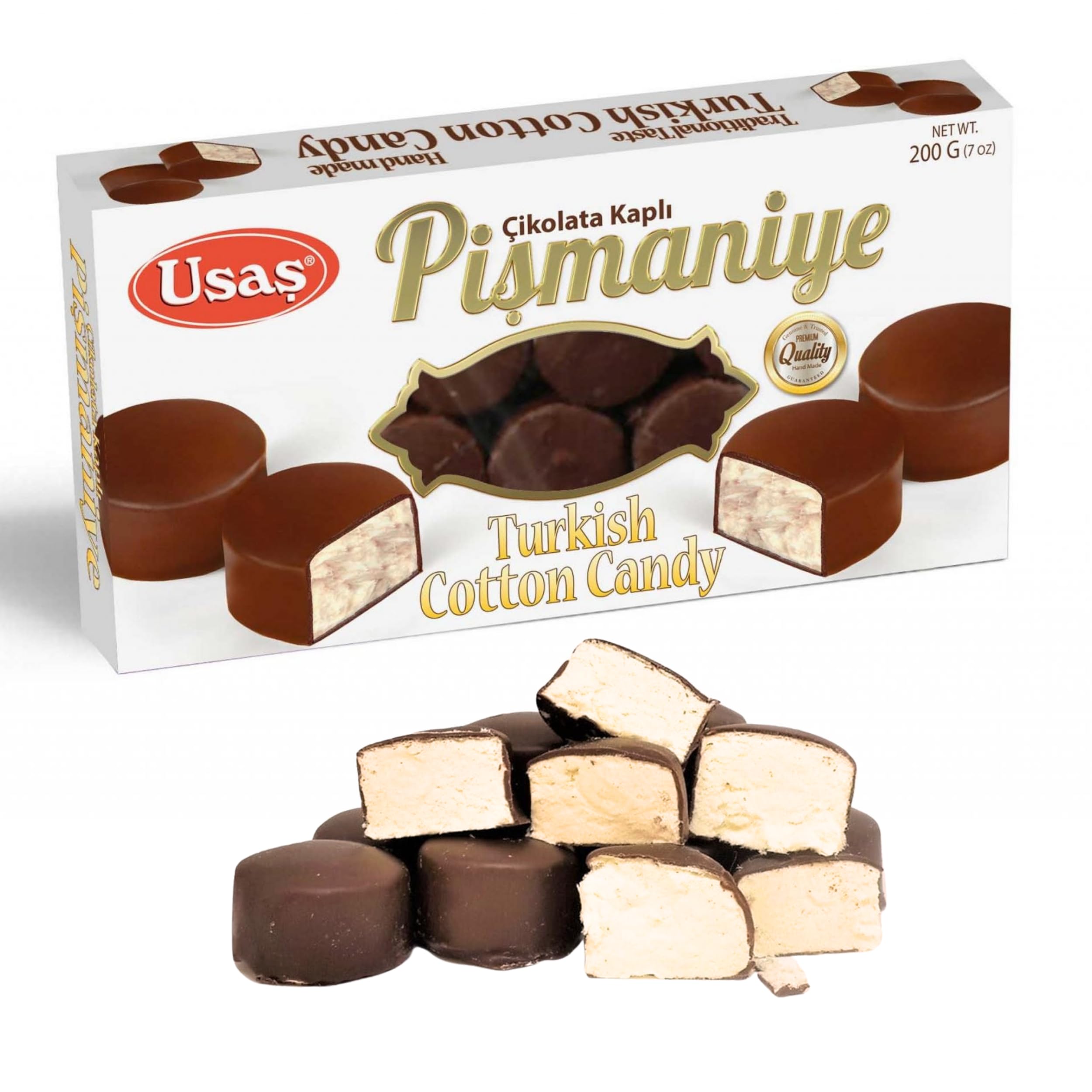 Dulce Turco Tradicional – Pişmaniye/Algodón Dulce Turco con Chocolate – Saray Helva con Pistacho o Chocolate Negro – Especialidad Artesanal de Turquía (Pişmaniye con Chocolate)