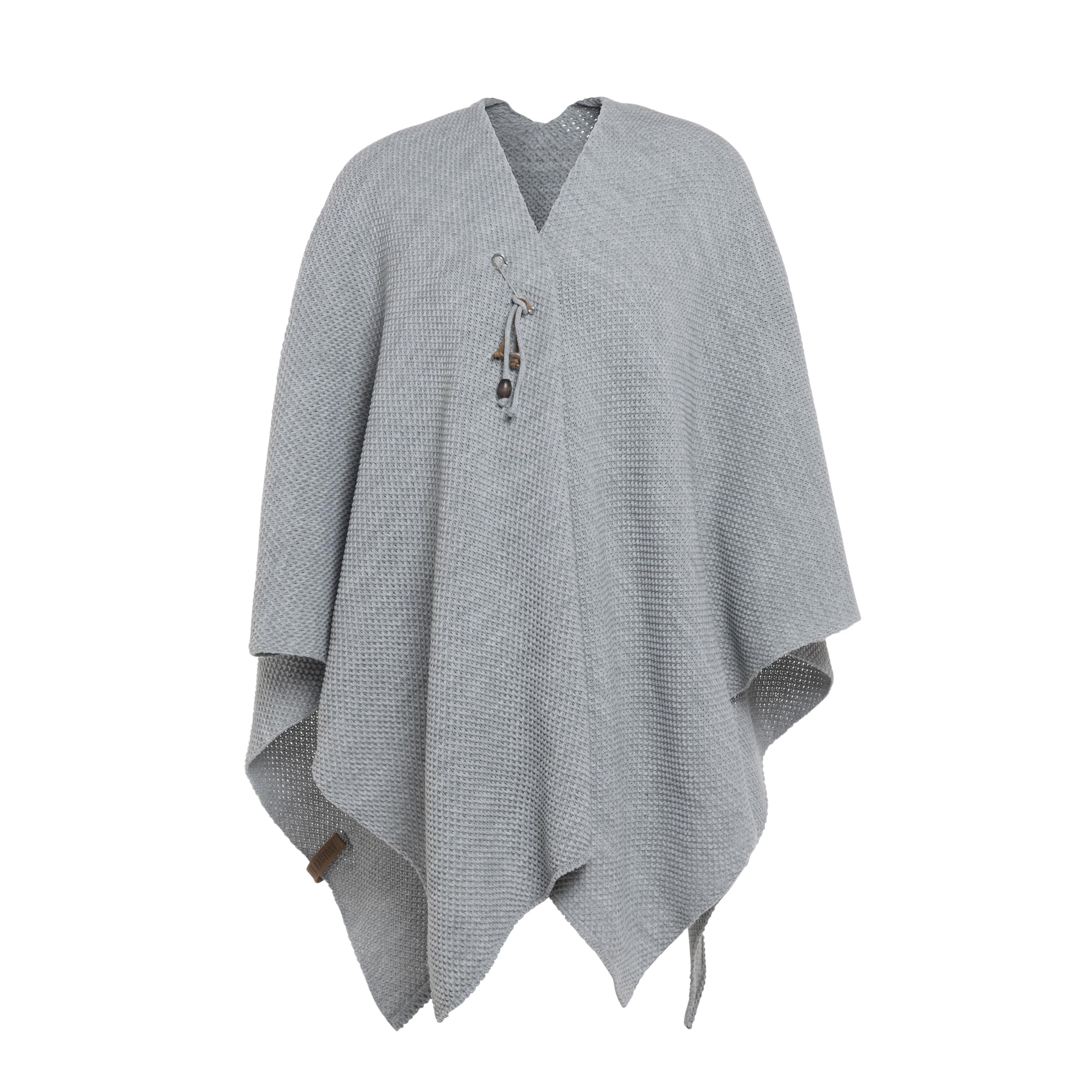 Knit Factory Women's Light Grey - Jazz Shawl Wrap - Knitted Poncho - Winter Poncho - Cape Coat - Shawls And Wraps - Blanket Scarf - One Size