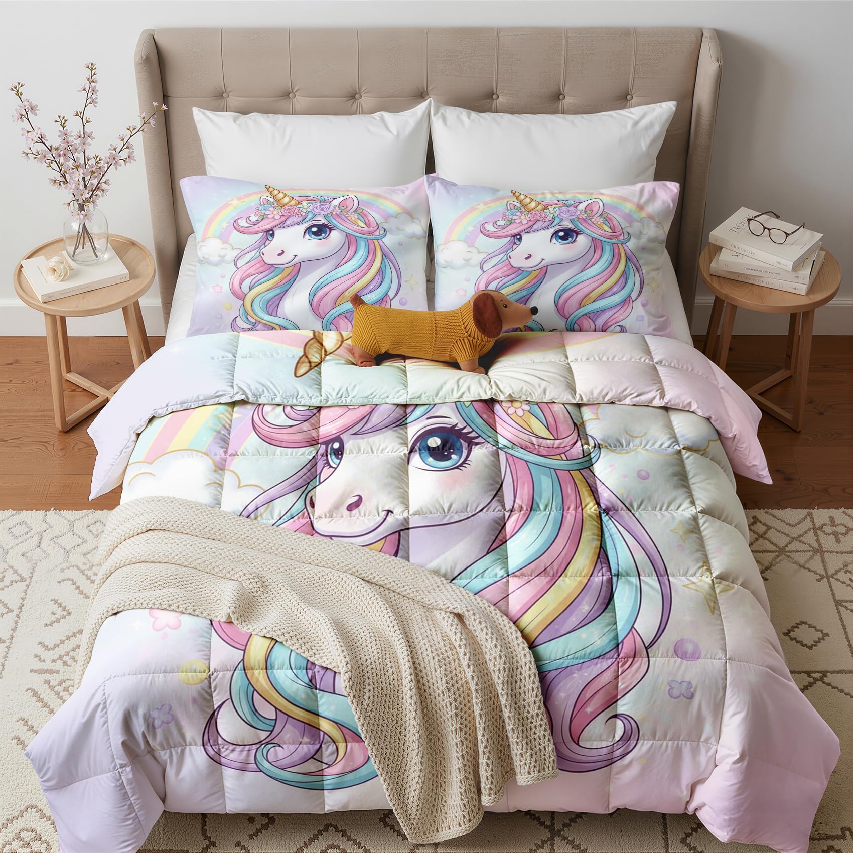 GEDAEUBA Unicorn Coverless Duvet Single 10.5 Tog